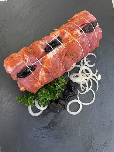 Bio Pflaumenrollbraten Schweinkamm ca 750g - Wiegegewicht 